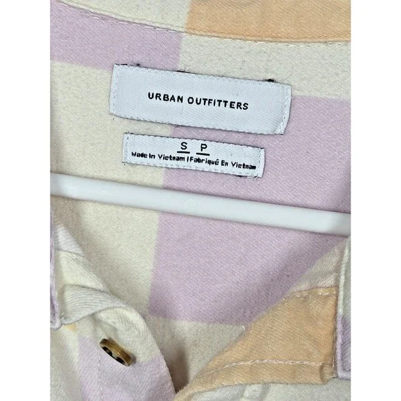 NEW Urban Outfitters Ted Check Patchwork Flannel Shirt SMALL Multicolor OVERSIZE - Picture 3 of 8
